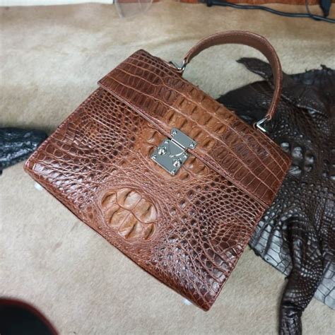 crocodile leather tote bag fake|genuine crocodile handbag.